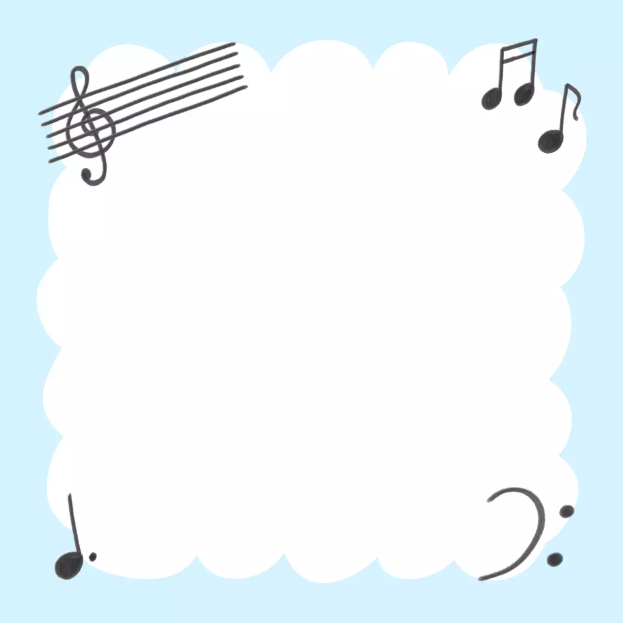 하늘색 심플 음표 장식