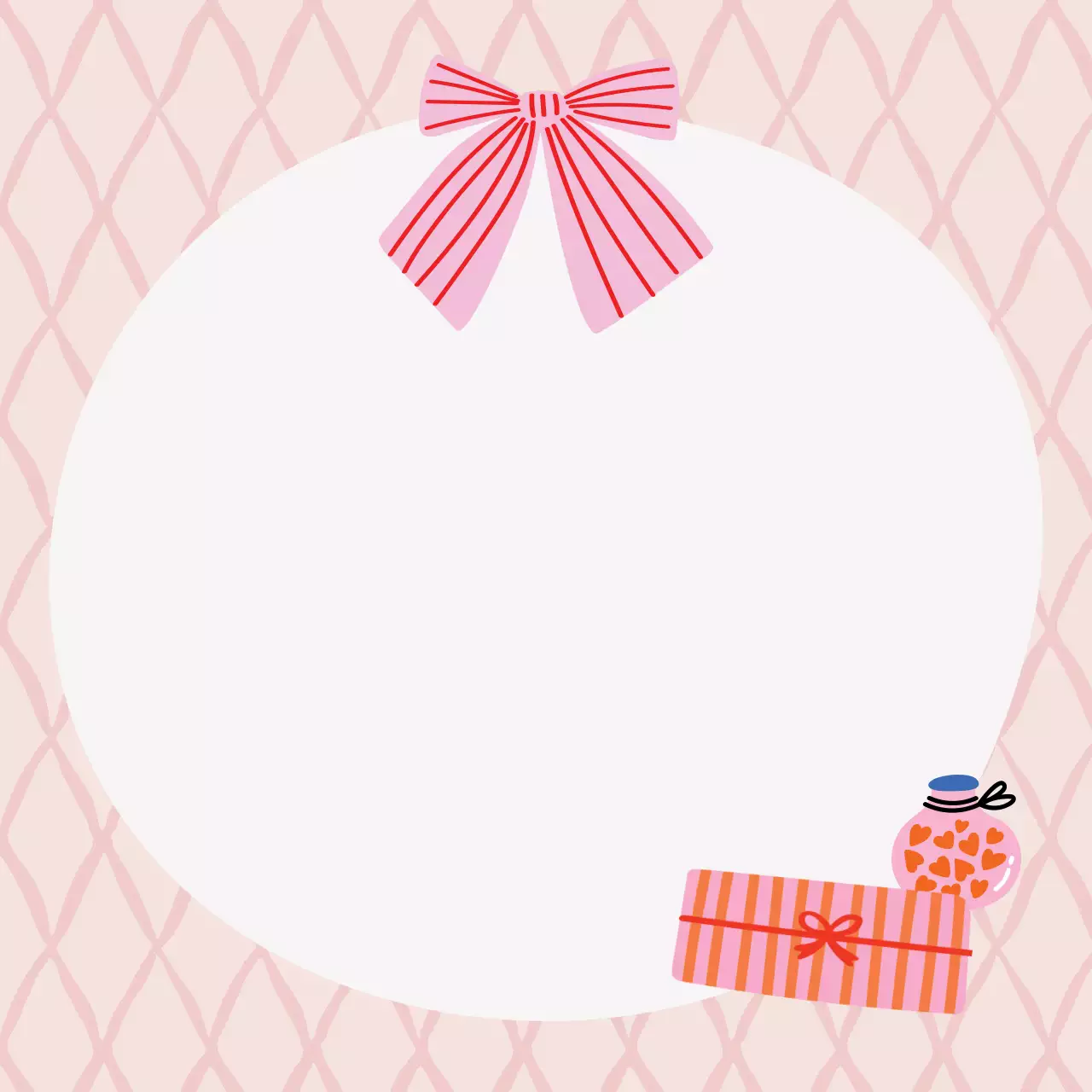 핑크 아기자기한 선물 엽서