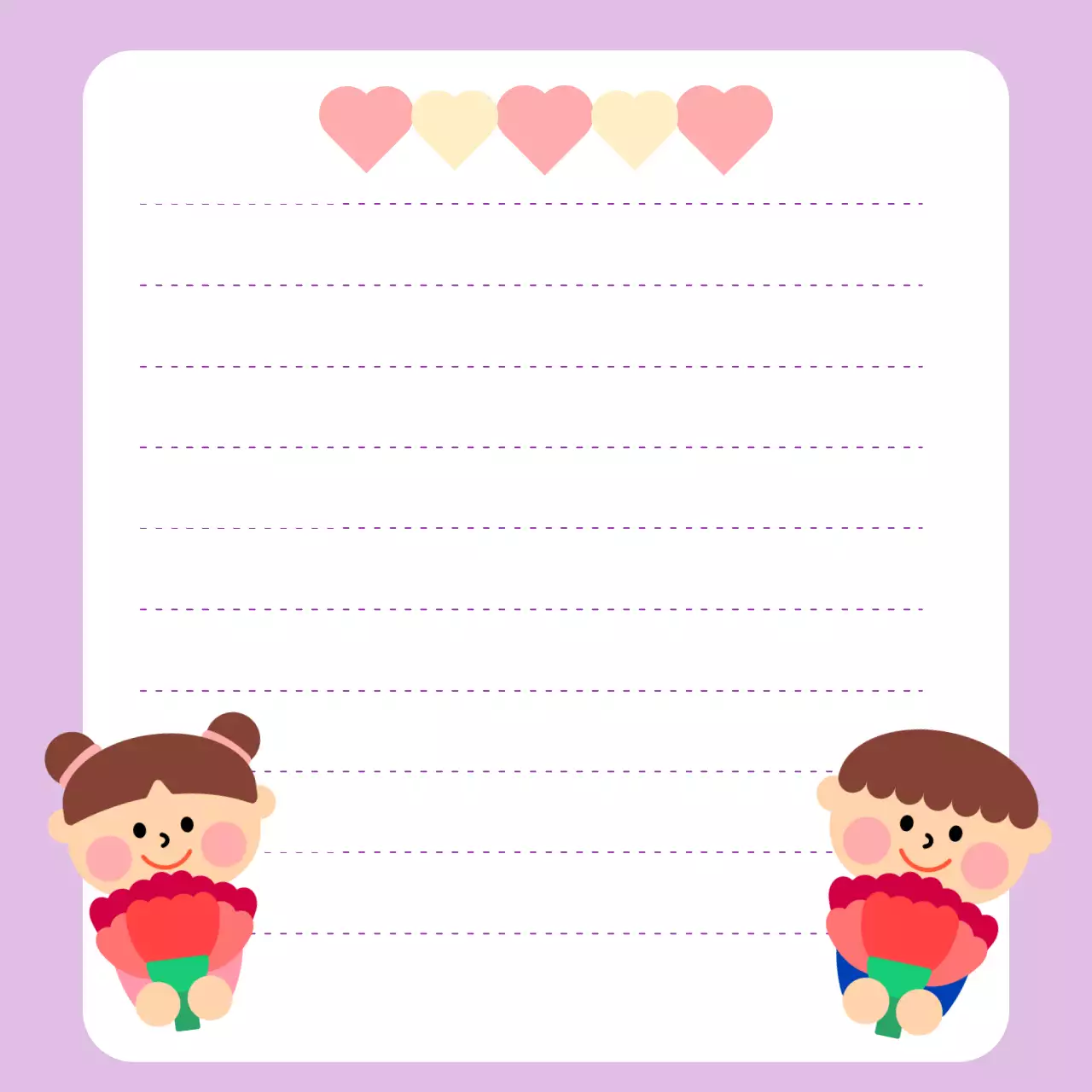 연보라 아기자기한 어버이날 엽서