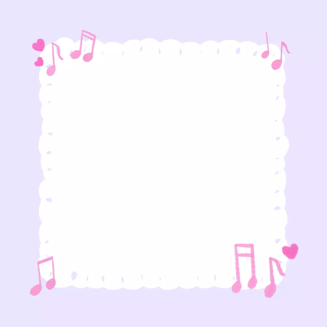 분홍 아기자기한 음악 포토프레임