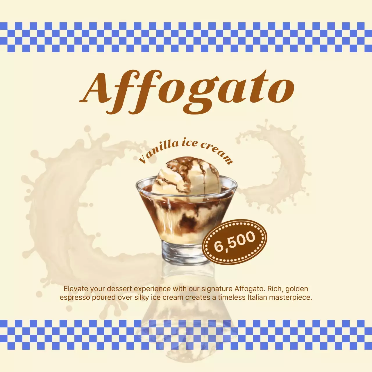 베이지 심플 디저트 메뉴 홍보