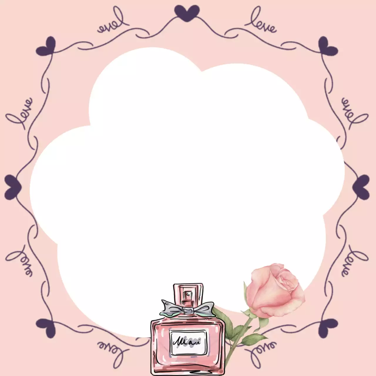 분홍색 아기자기한 러브 메시지