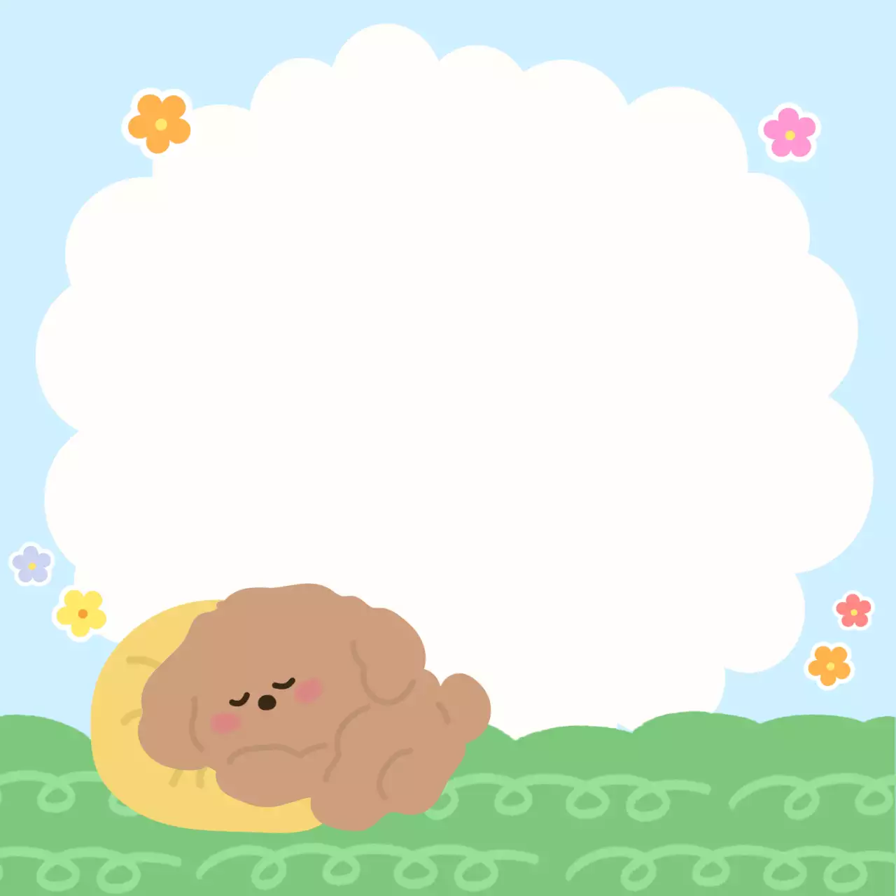 노랑 아기자기한 동물 포토프레임