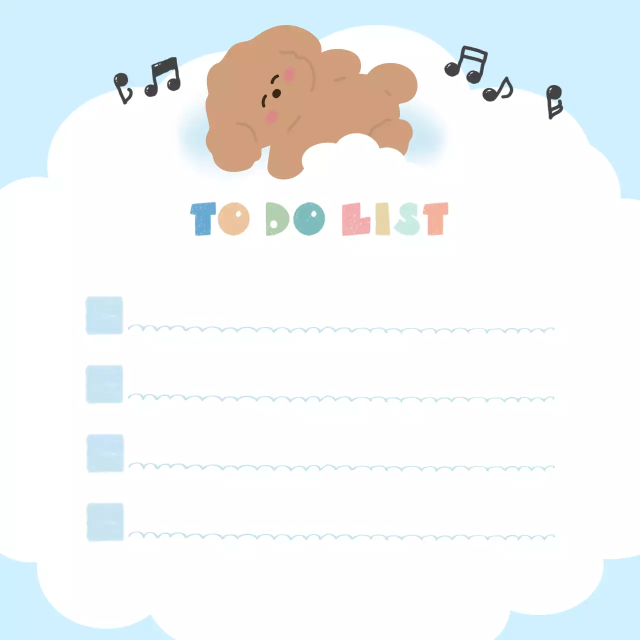 하늘색 아기자기한 할일목록