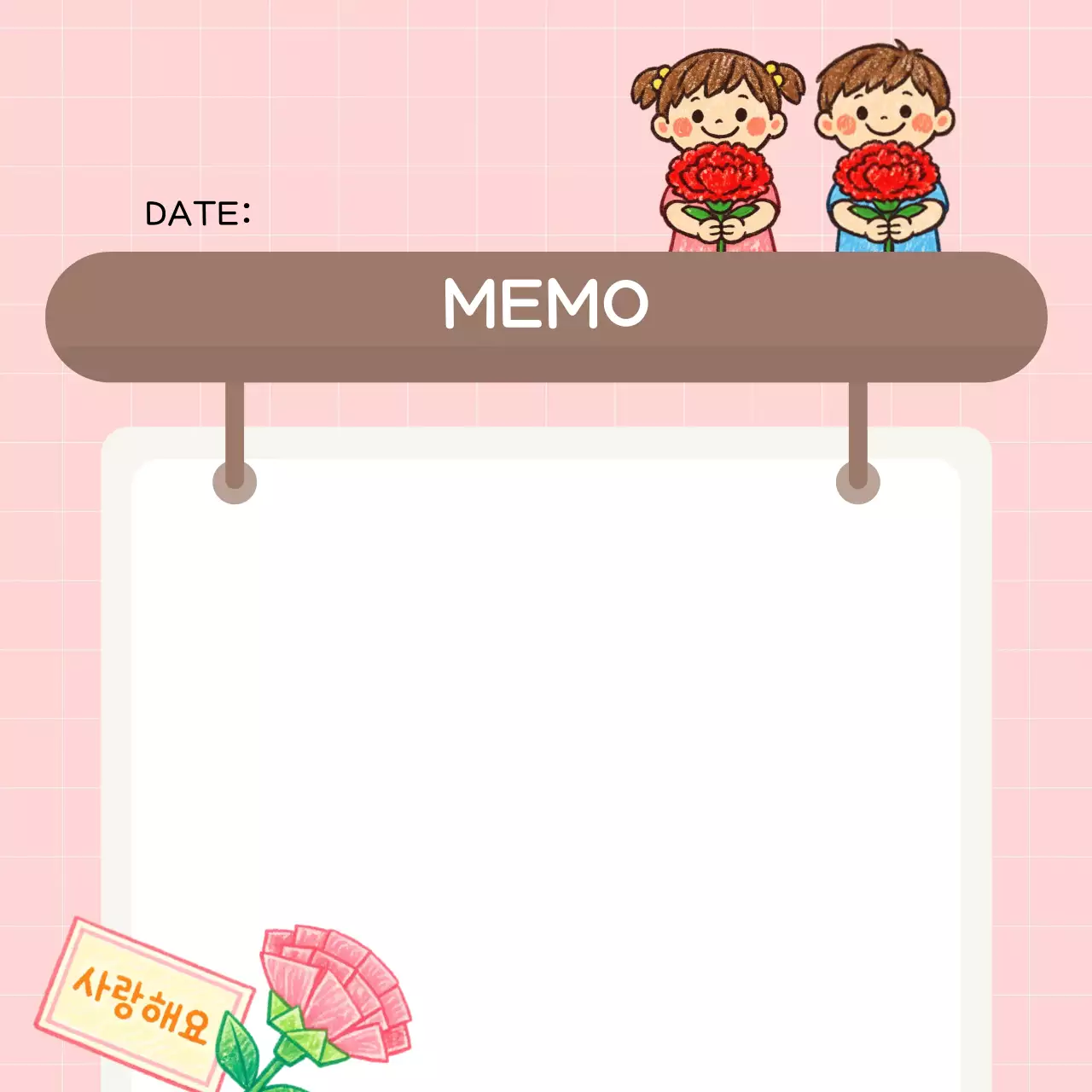 분홍색 아기자기한 어버이날