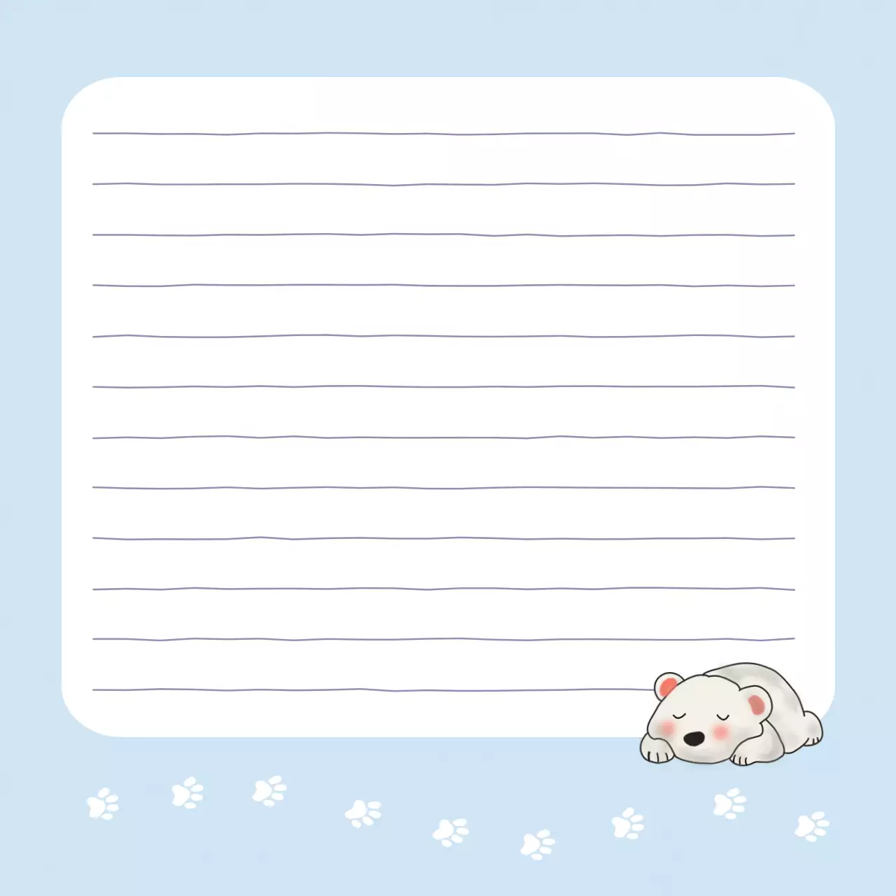 하늘색의 산뜻한 편지프레임