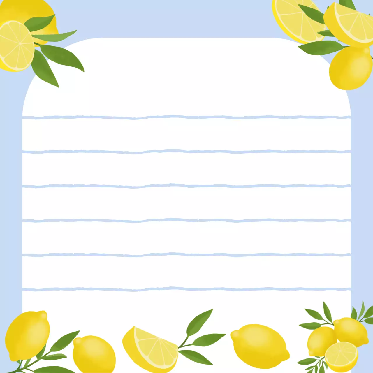 노랑 심플 레몬 메모