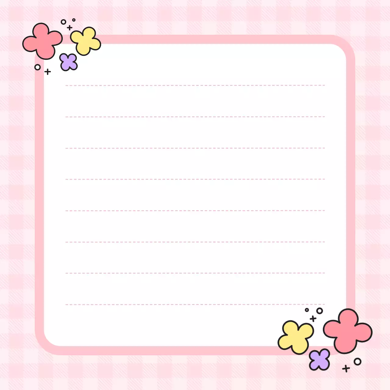 핑크 아기자기한 꽃 노트