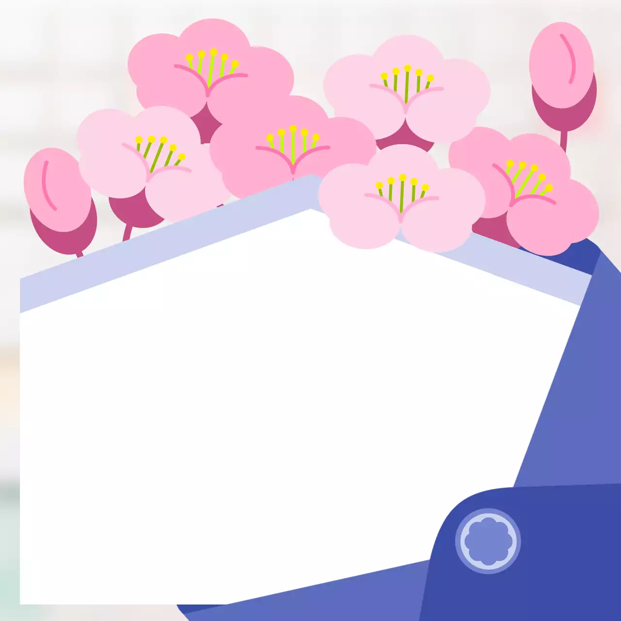 분홍색 아기자기한 봄꽃 편지