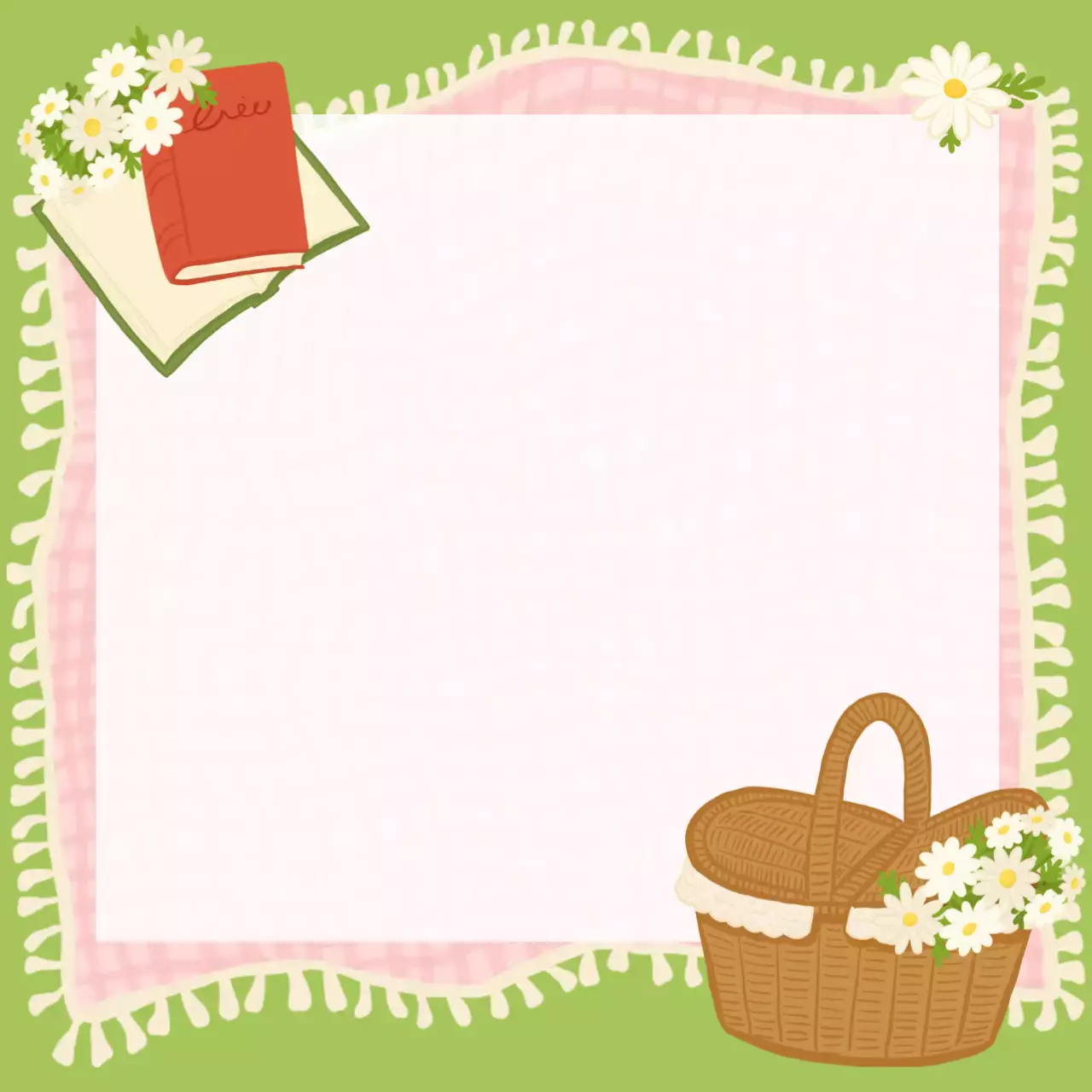 연두 아기자기한 피크닉 편지