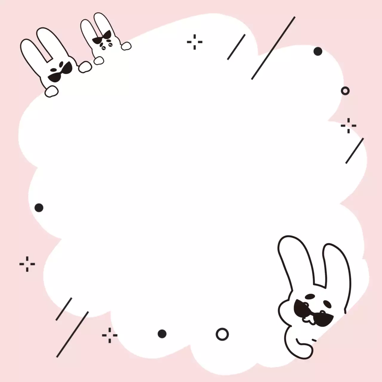 핑크 아기자기한 토끼 기록장