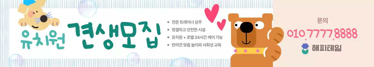 핑크 아기자기한 유치원 모집 안내