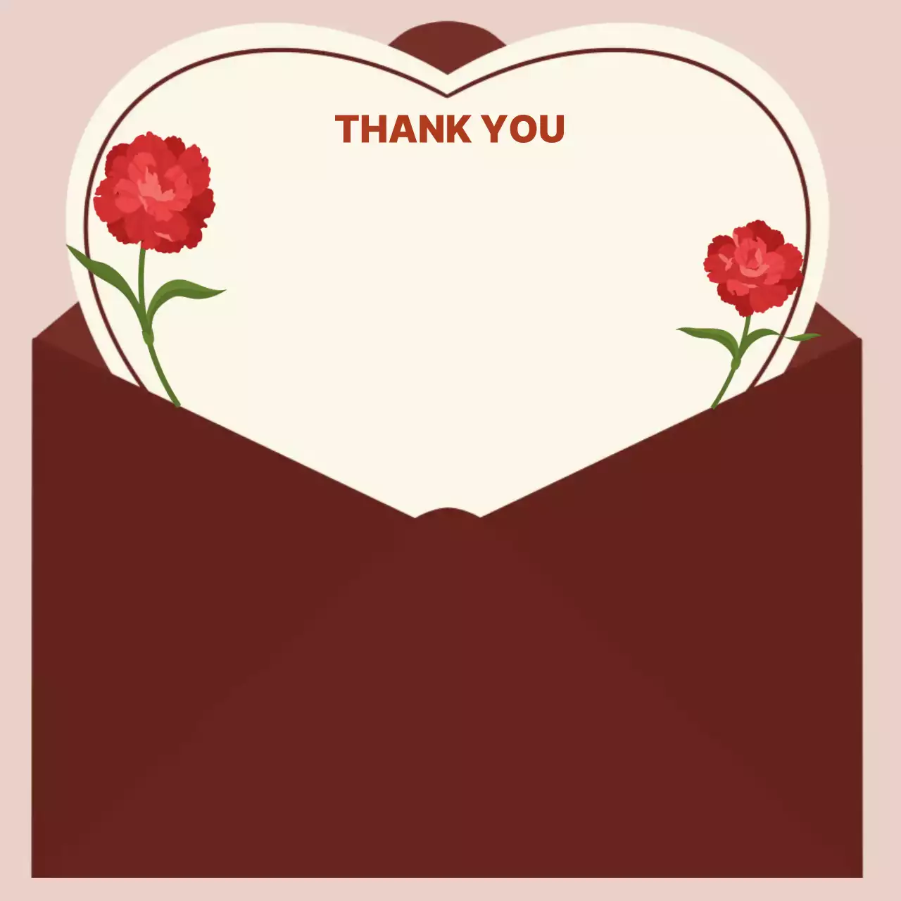 빨강 심플 감사 편지