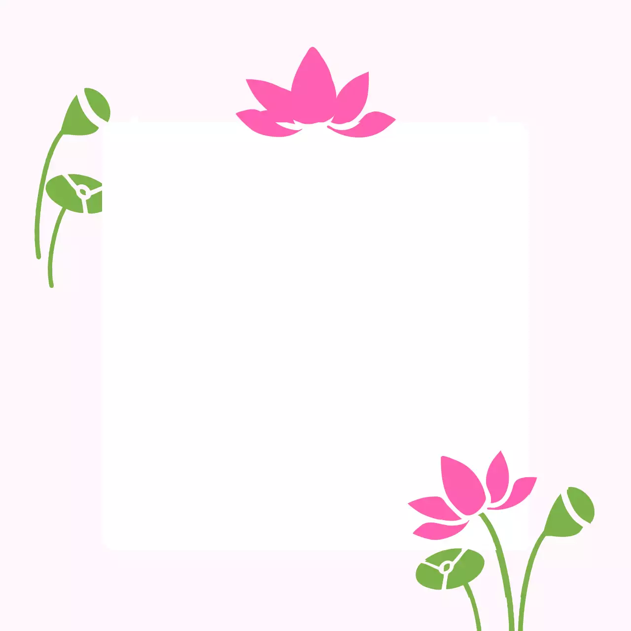 핑크 미니멀 연꽃 프레임