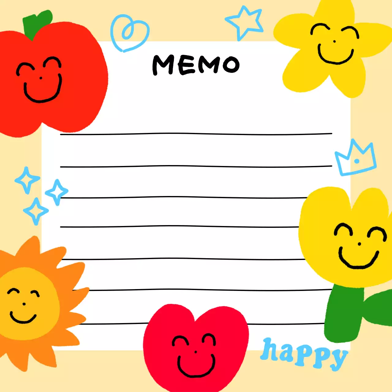 노랑 아기자기한 다꾸