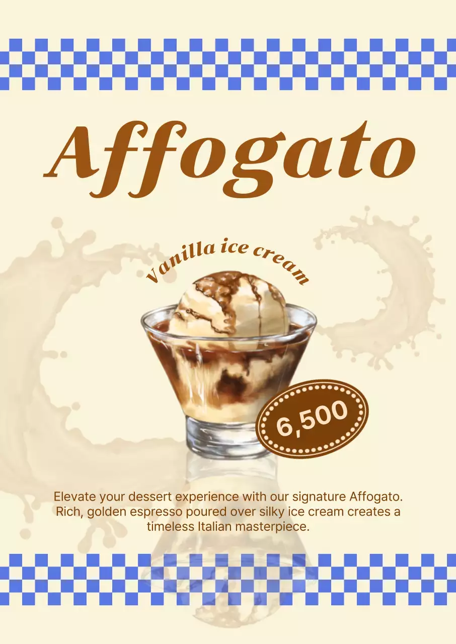 베이지 빈티지 디저트 메뉴 홍보