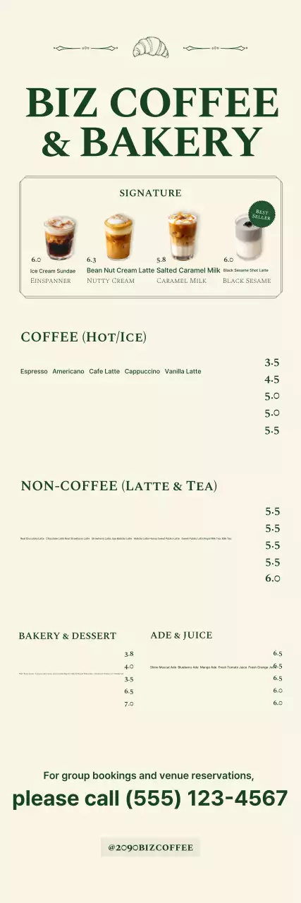 Beige clean coffee menu promotion