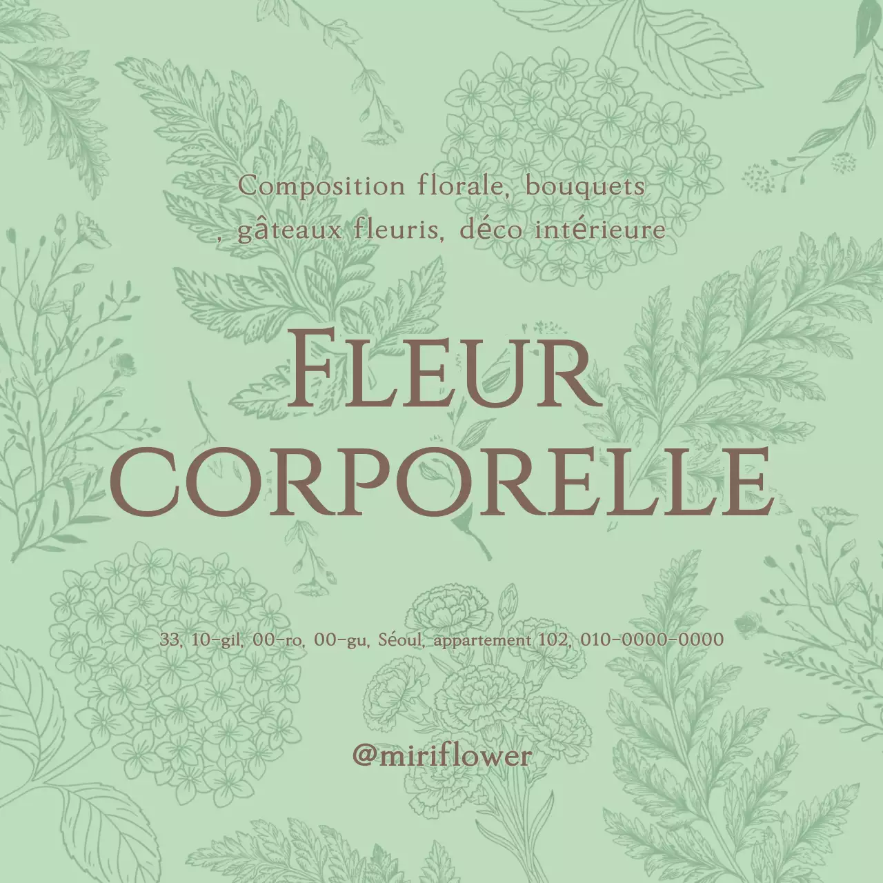 Promotion de la boutique de fleurs minimaliste de Yeondu