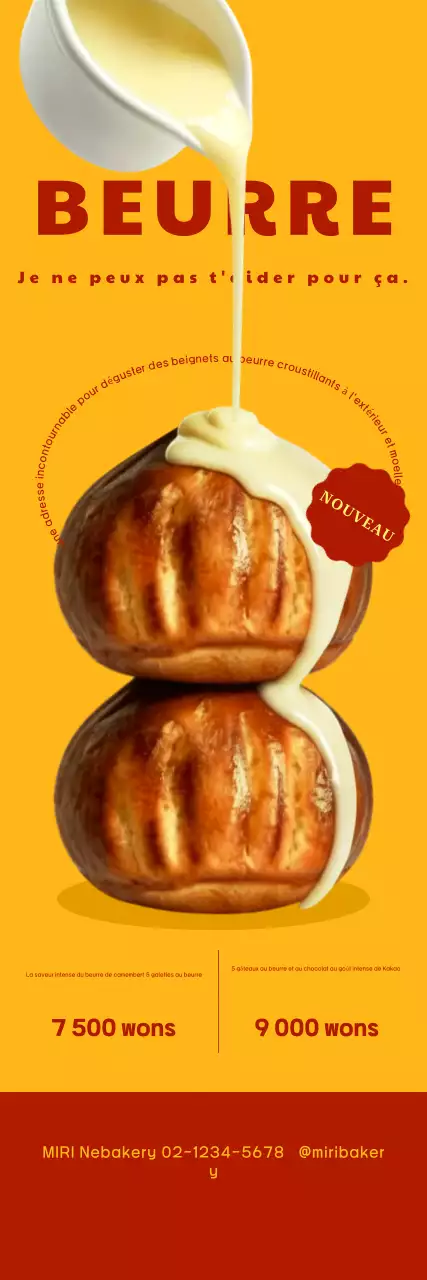 Menu promotionnel du gâteau de riz au beurre jaune simple