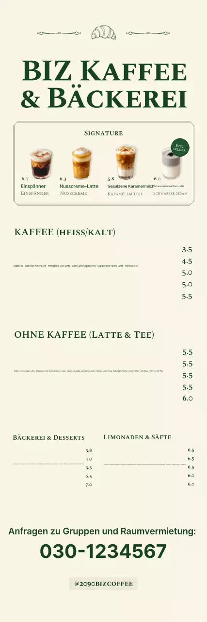 Beige Clean Coffee Menüaktion