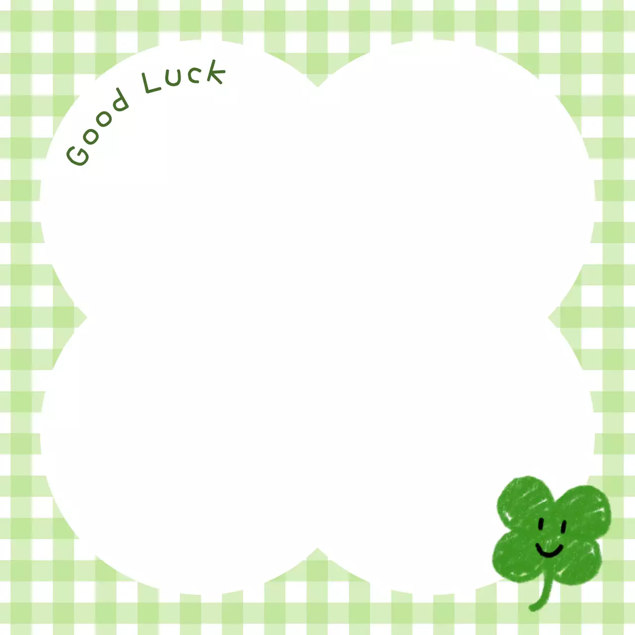 초록색 아기자기한 행운기원 포토프레임