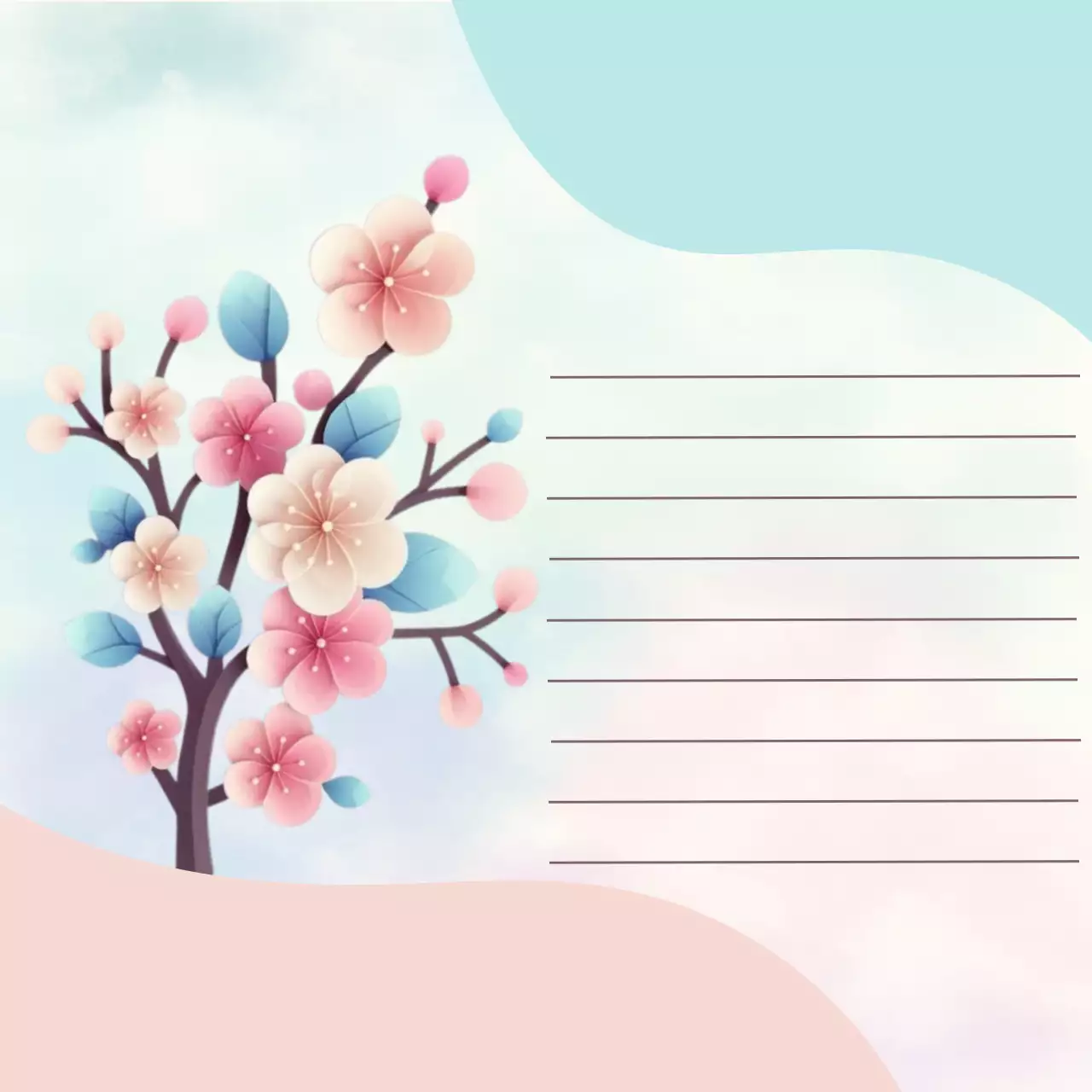 하늘색 알록달록한 메모지