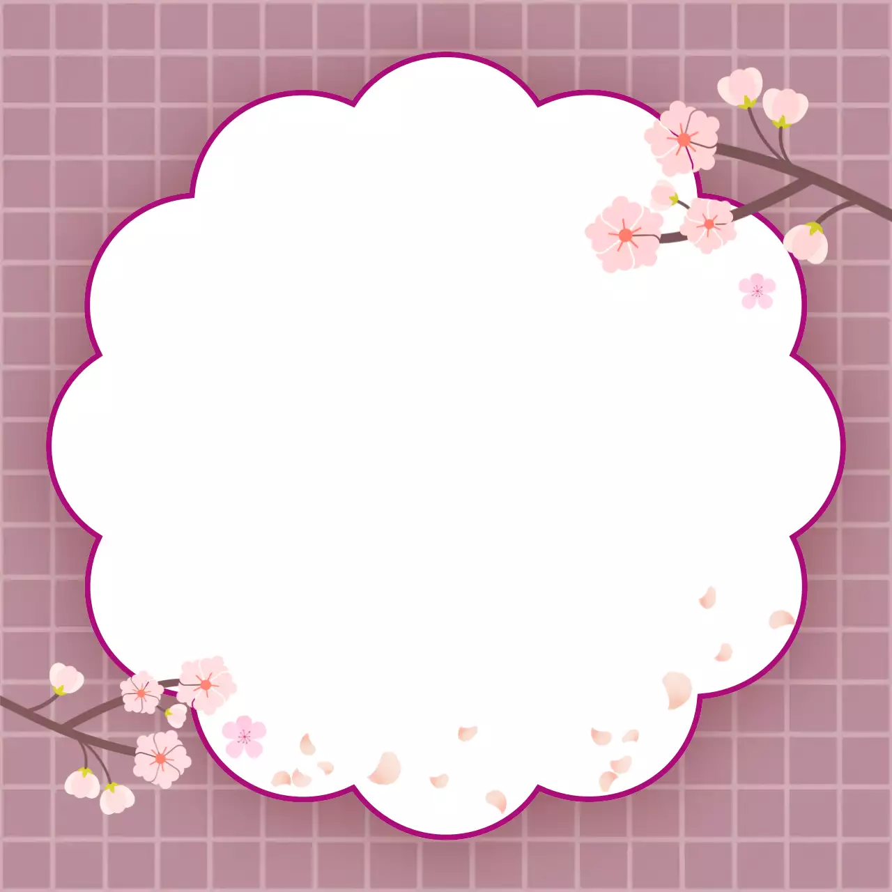 핑크 아기자기한 벚꽃 포토 프레임