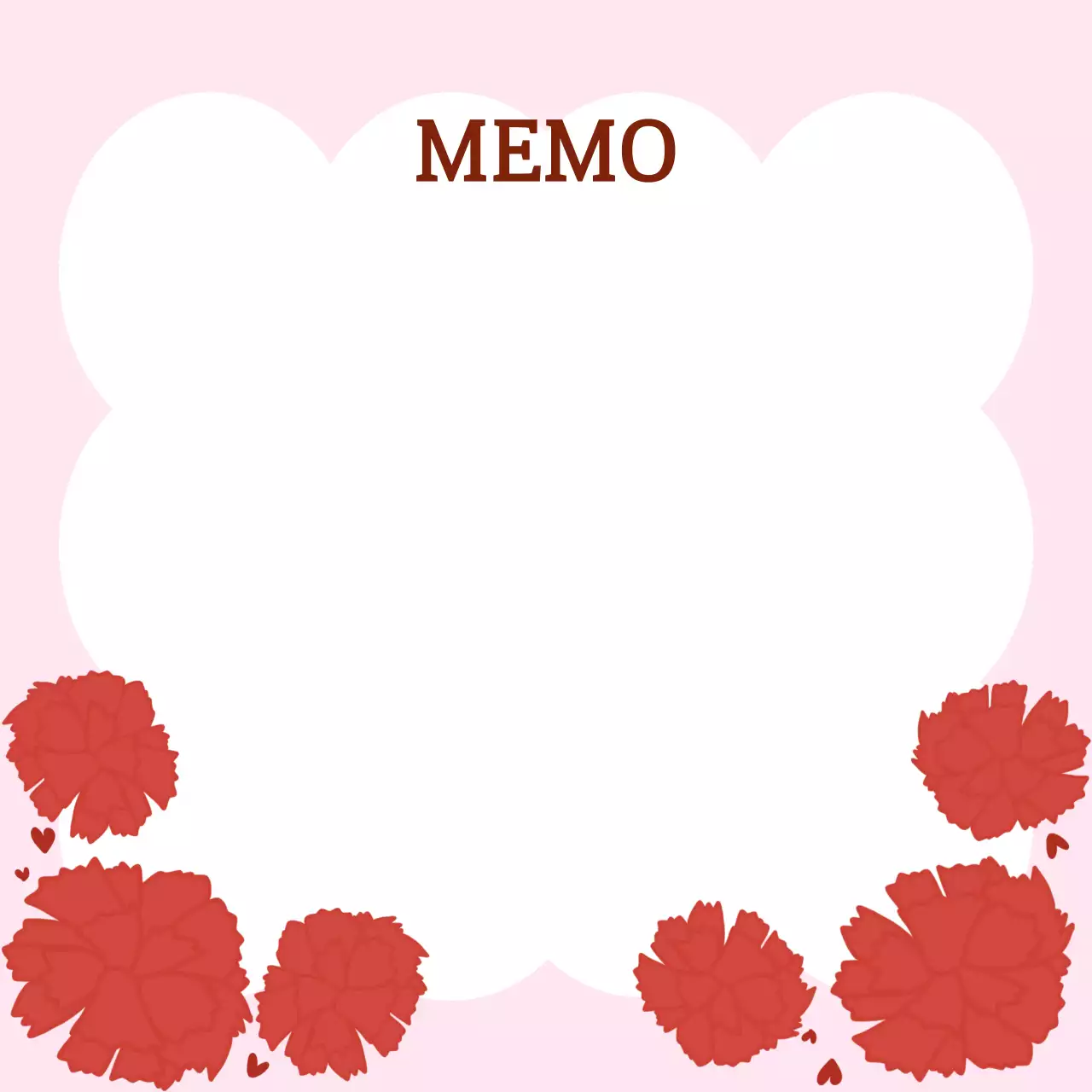 분홍색 심플 카네이션 프레임