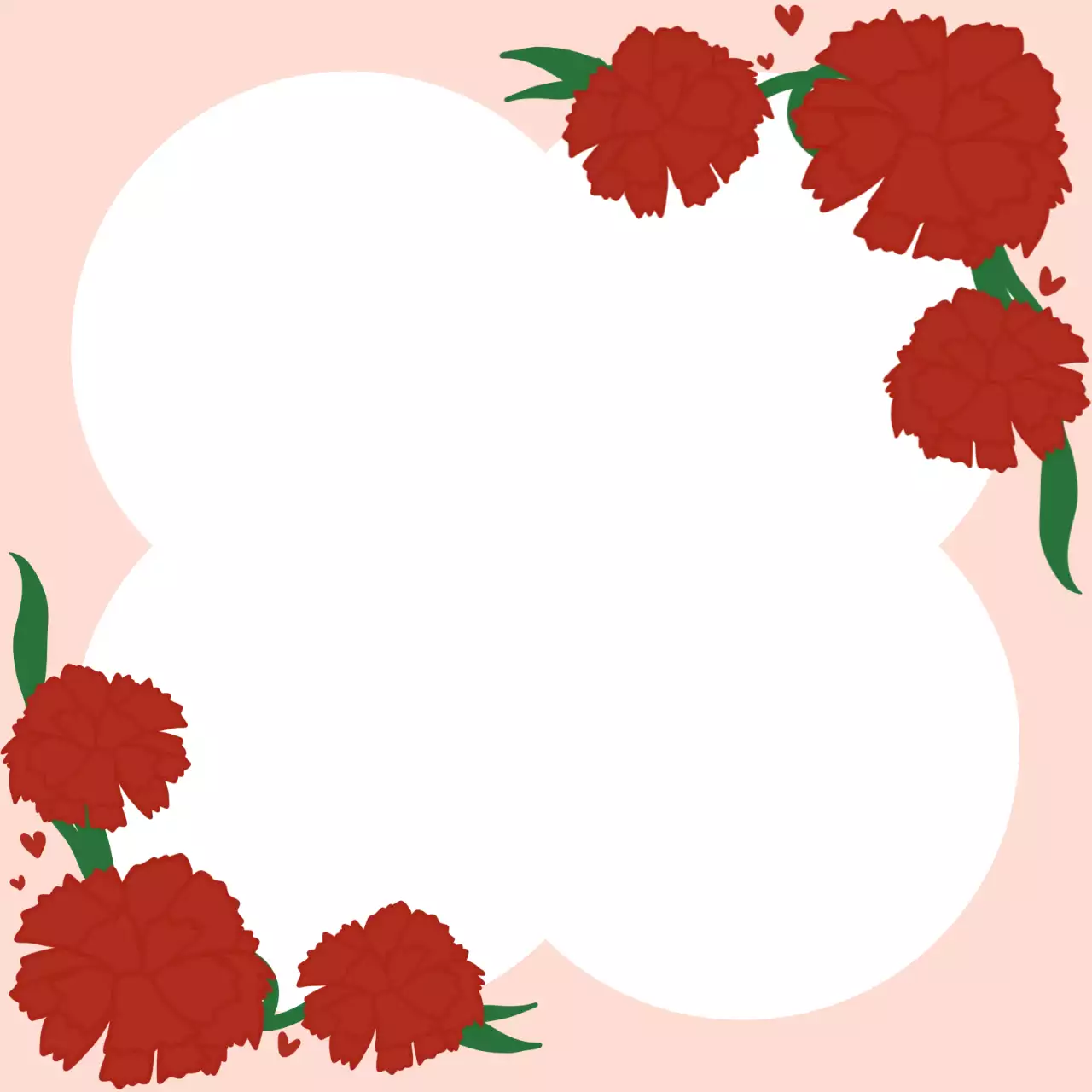 분홍색 심플 카네이션 프레임