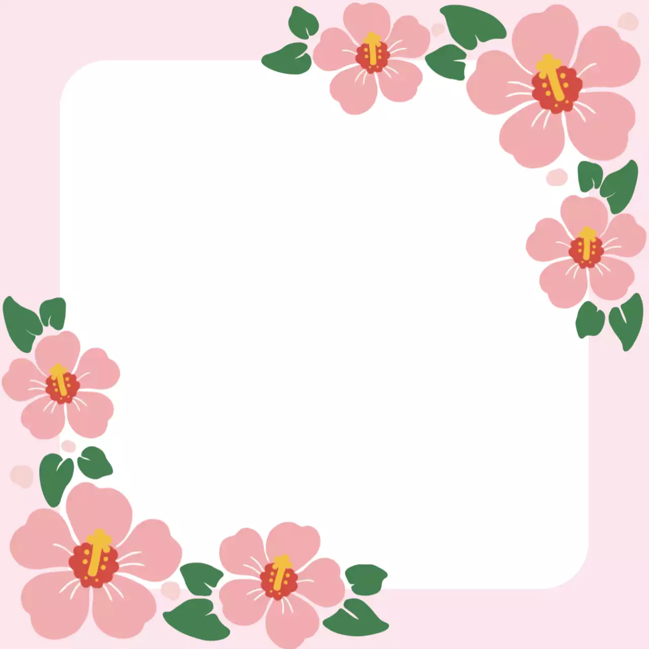 분홍색 심플 무궁화 프레임