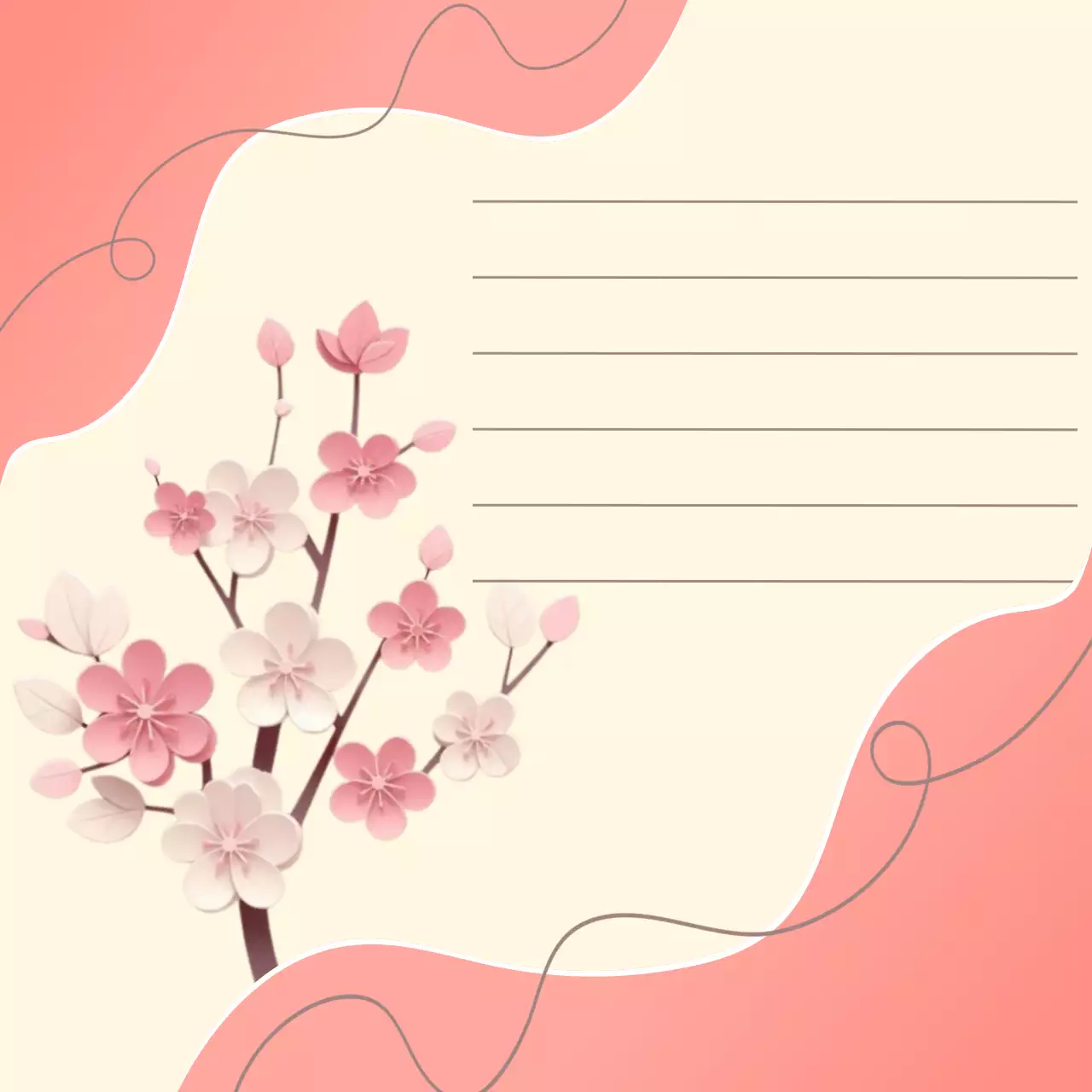 핑크색 아기자기한 줄 노트