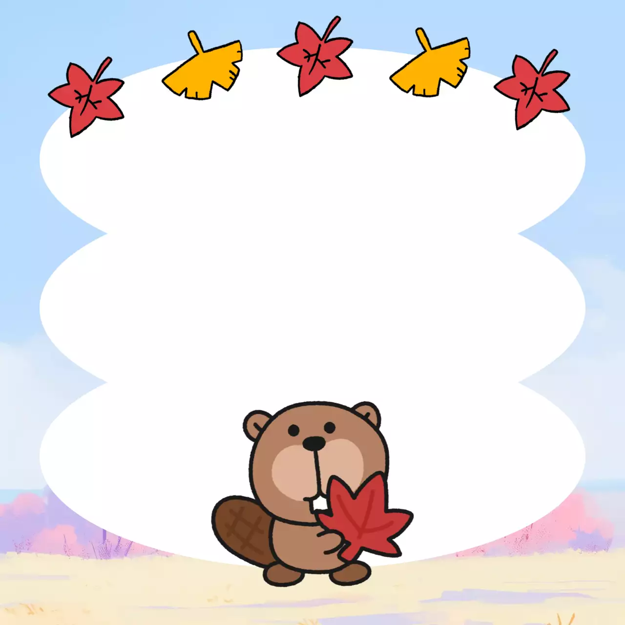 주황 아기자기한 가을 프레임