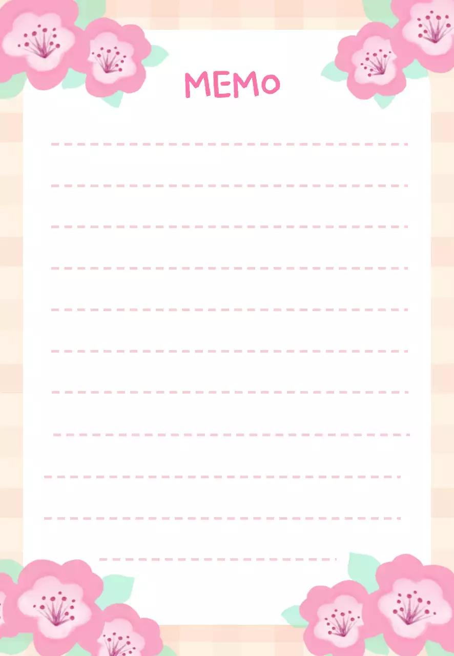 분홍색 아기자기한 메모지 안내