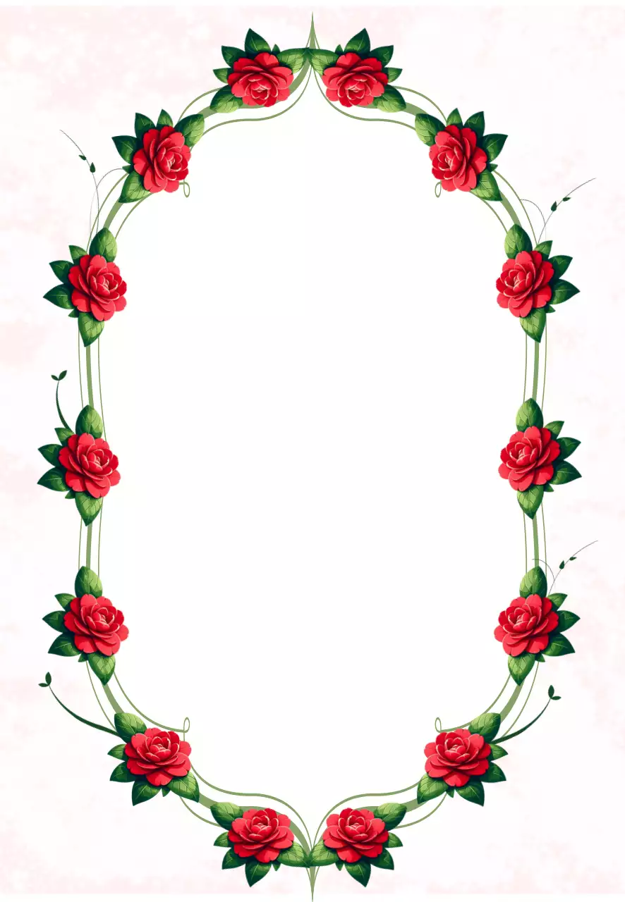 핑크 장미꽃 우아한 프레임 노트