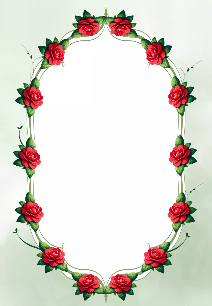 녹색 장미 프레임 노트