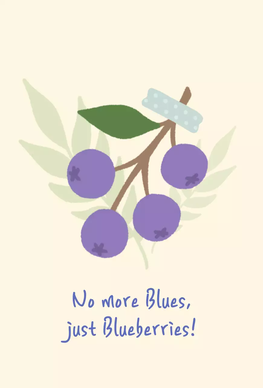연보라 미니멀 블루베리 엽서