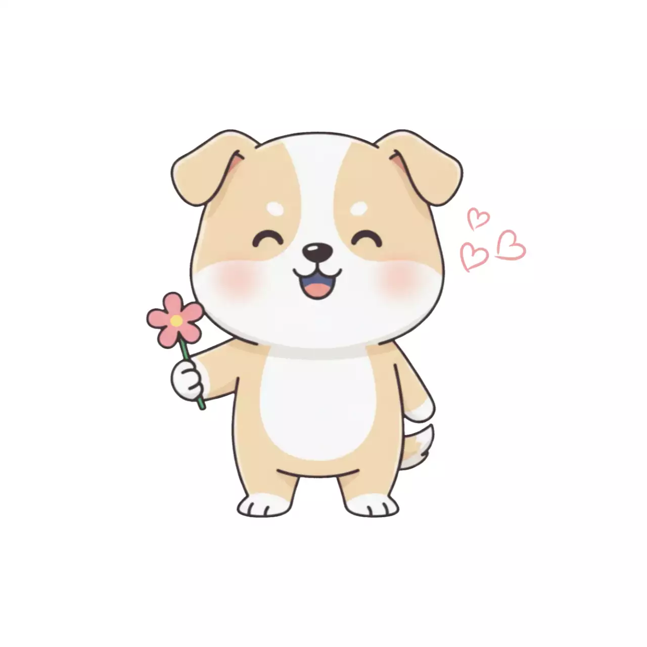 베이지 아기자기한 동물 캐릭터 짤