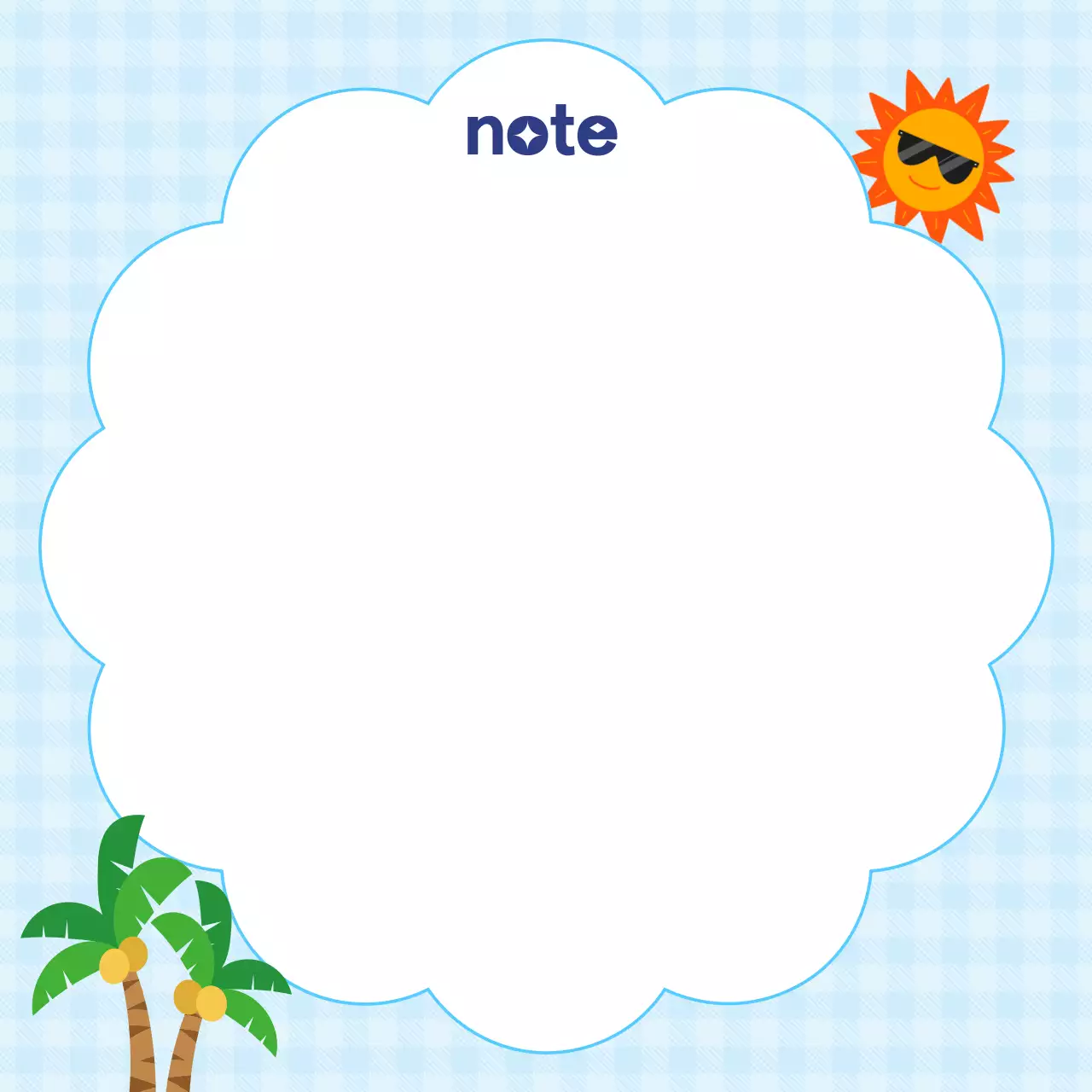 파랑 아기자기한 다이어리 노트