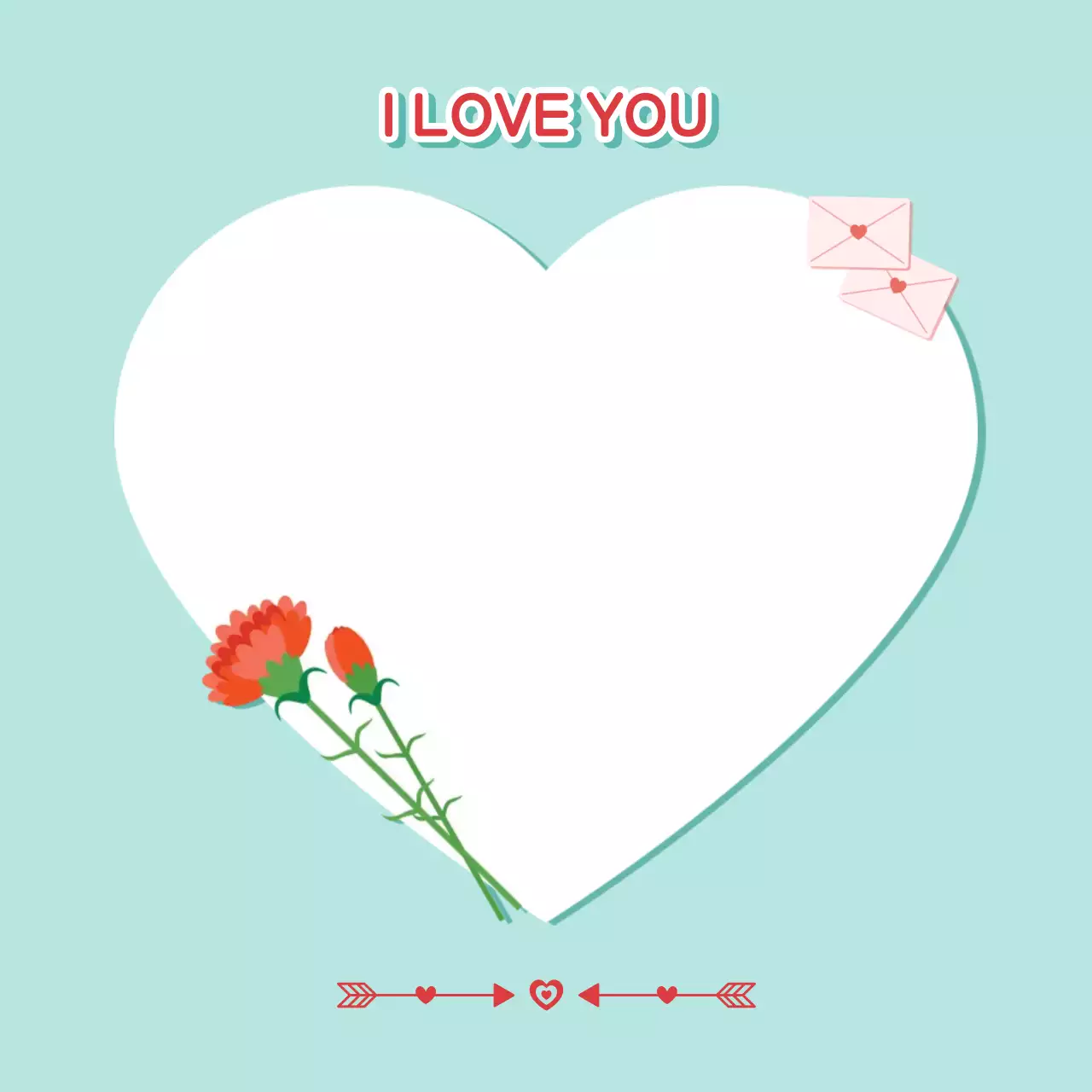 청록색 심플한 카네이션 감사 노트