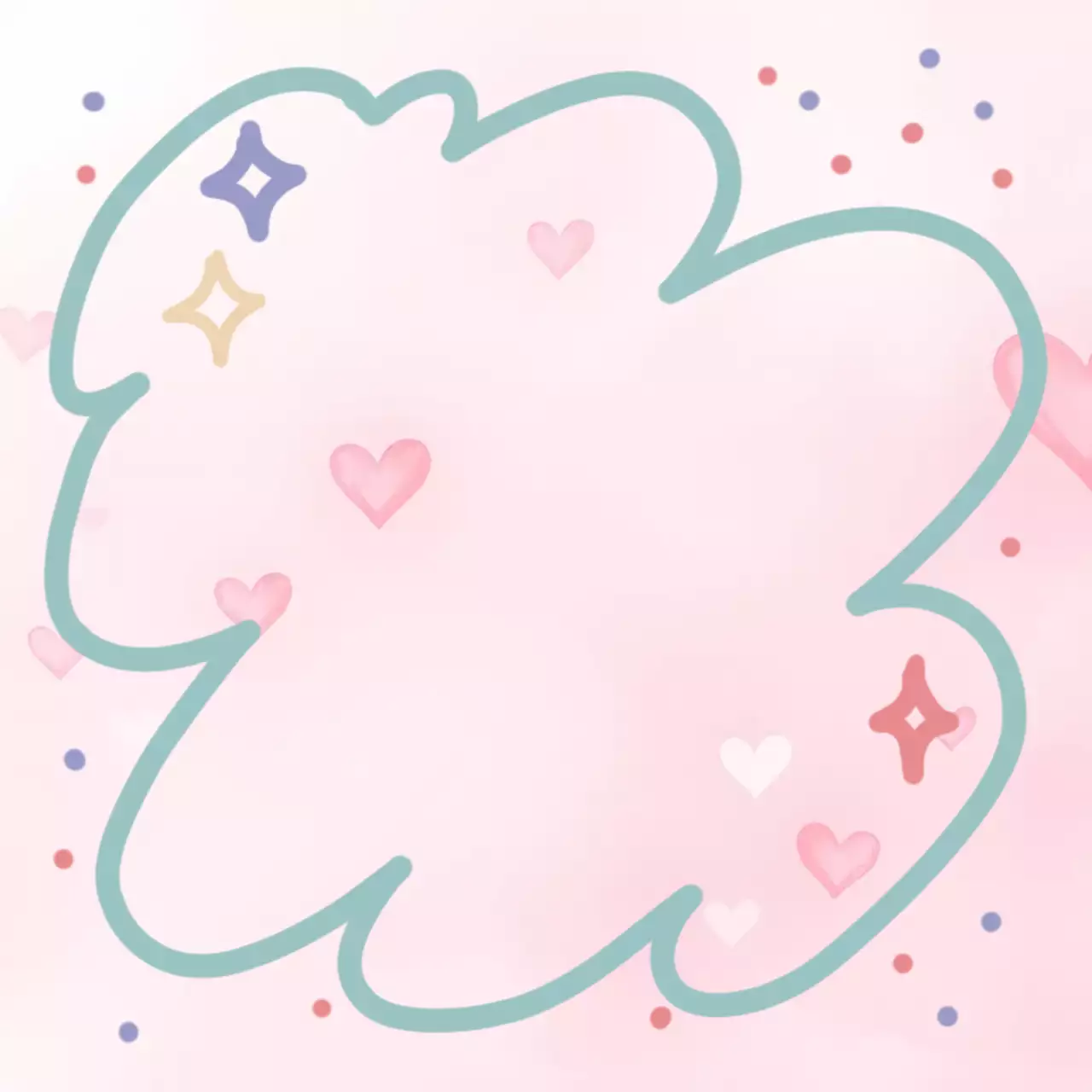 핑크 아기자기한 사랑 편지