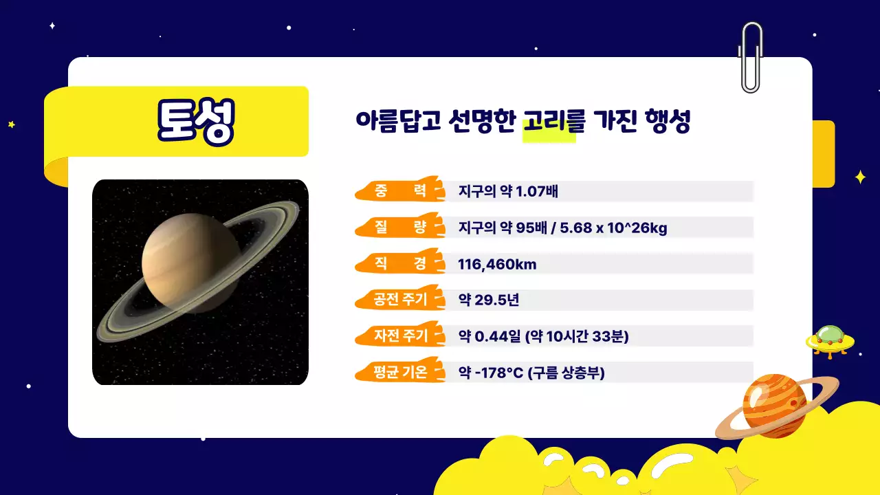 남색 깔끔 태양계 교육 자료