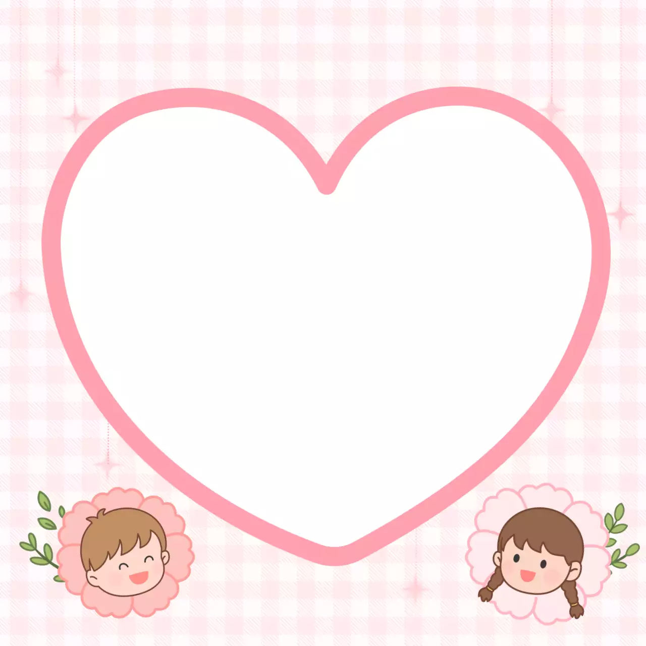 핑크 아기자기한 사랑 꽃 편지