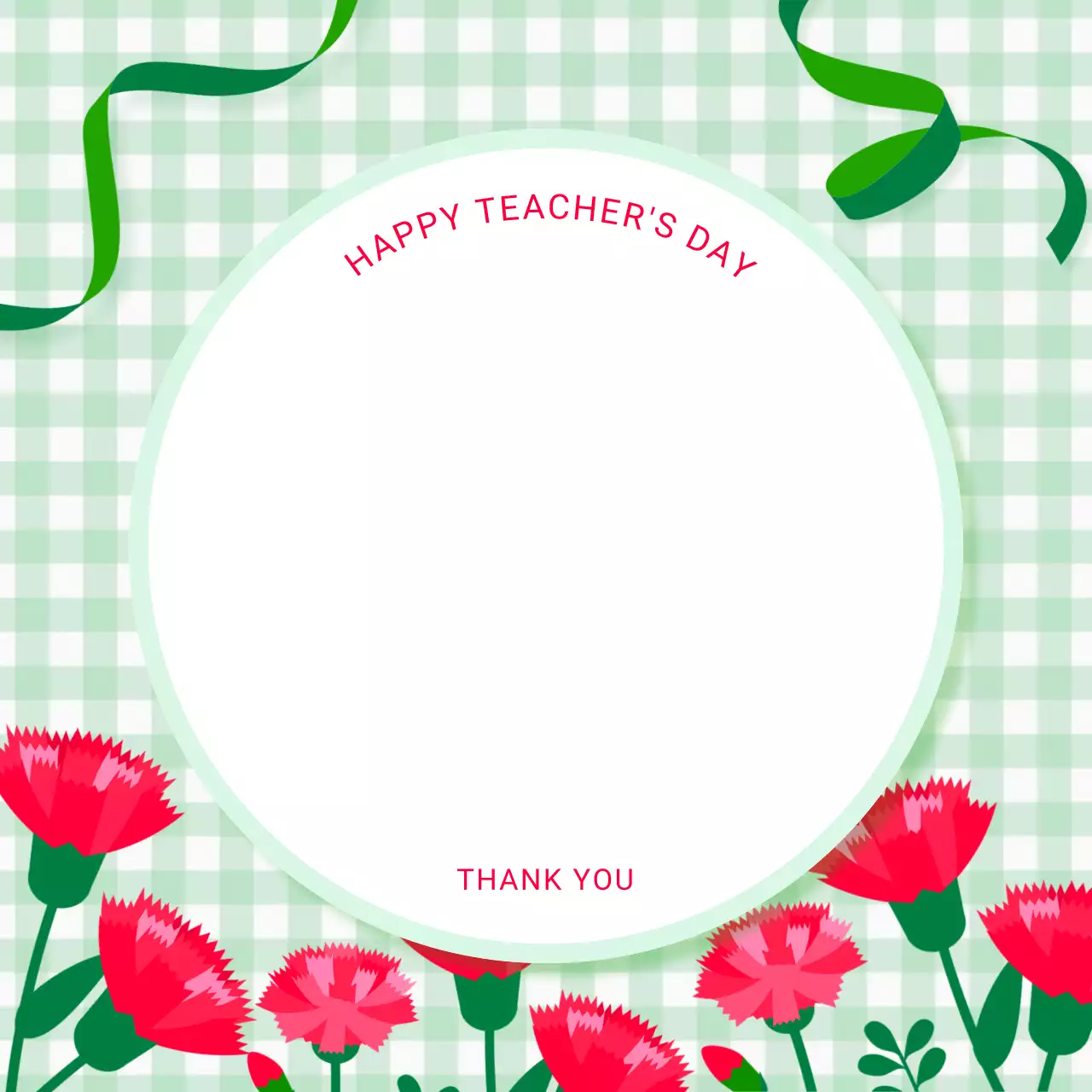 초록 심플 스승의날 감사 프레임