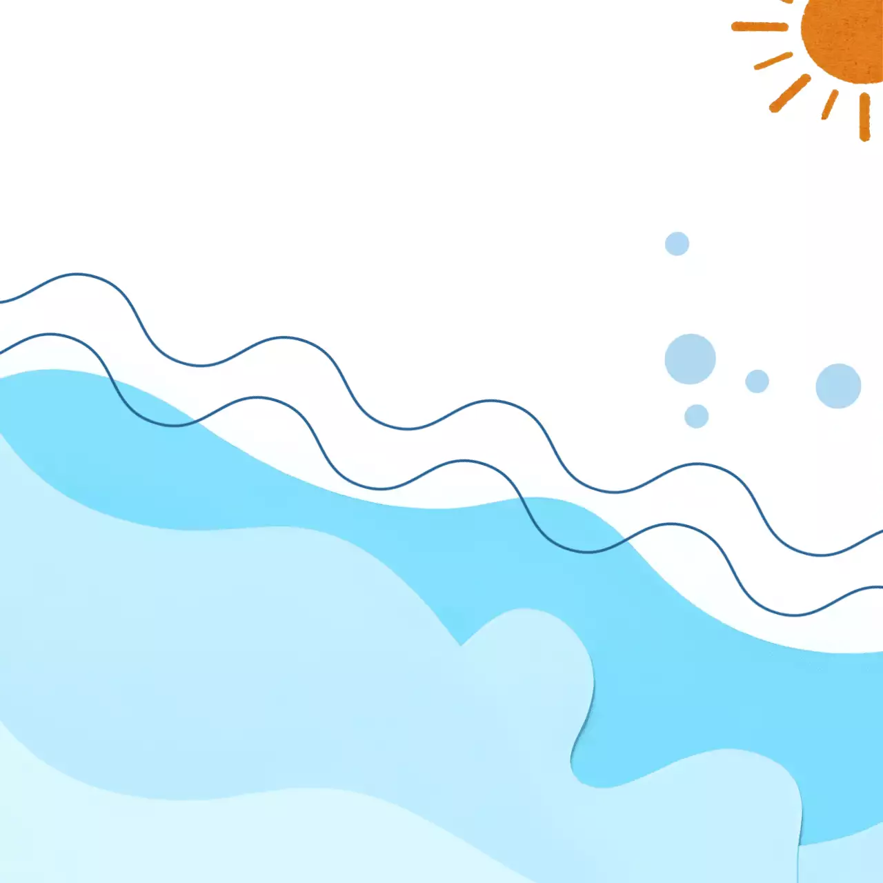 파란색 심플 여름 바다 안내