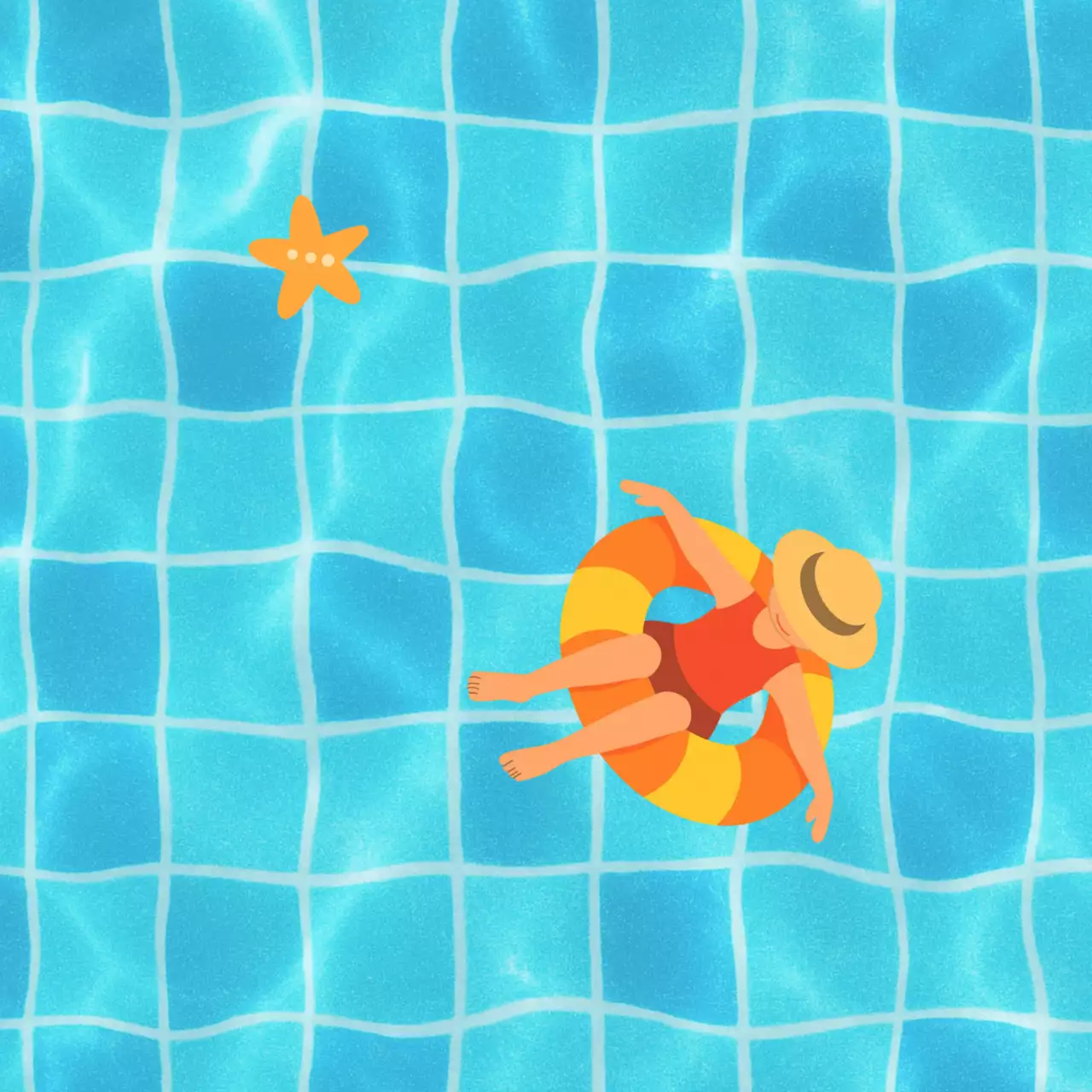 하늘색 미니멀 여름휴가 안내