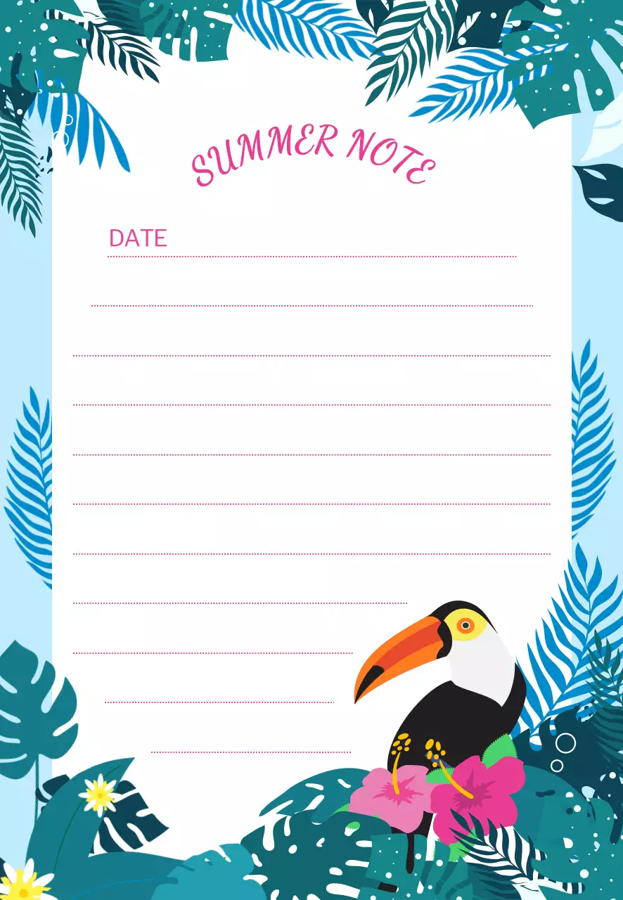 파랑 아기자기한 여름 일기