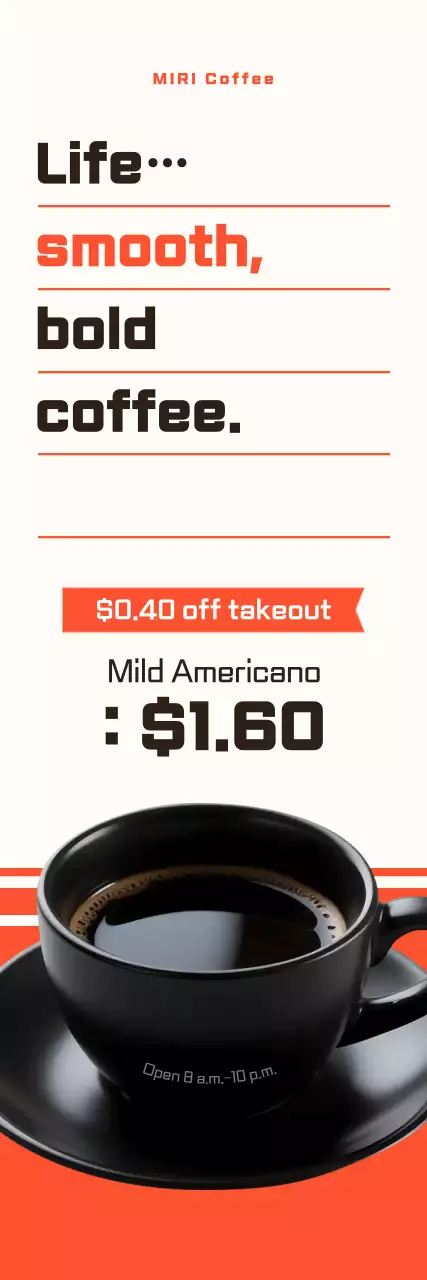 Orange Simple Coffee Menu Promotion