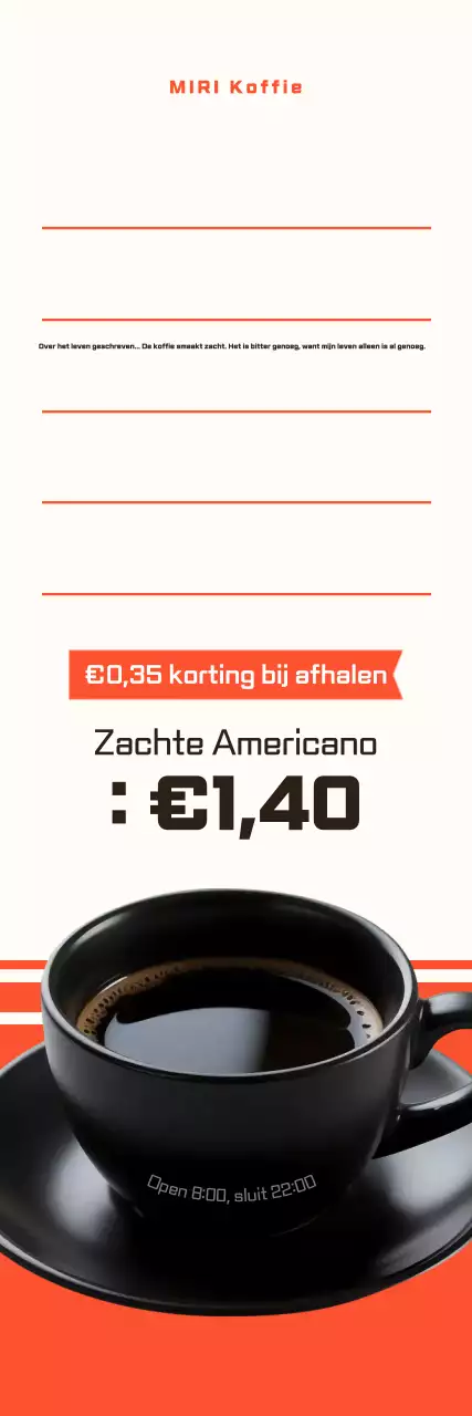 Orange Simple Coffee Menu Aanbieding