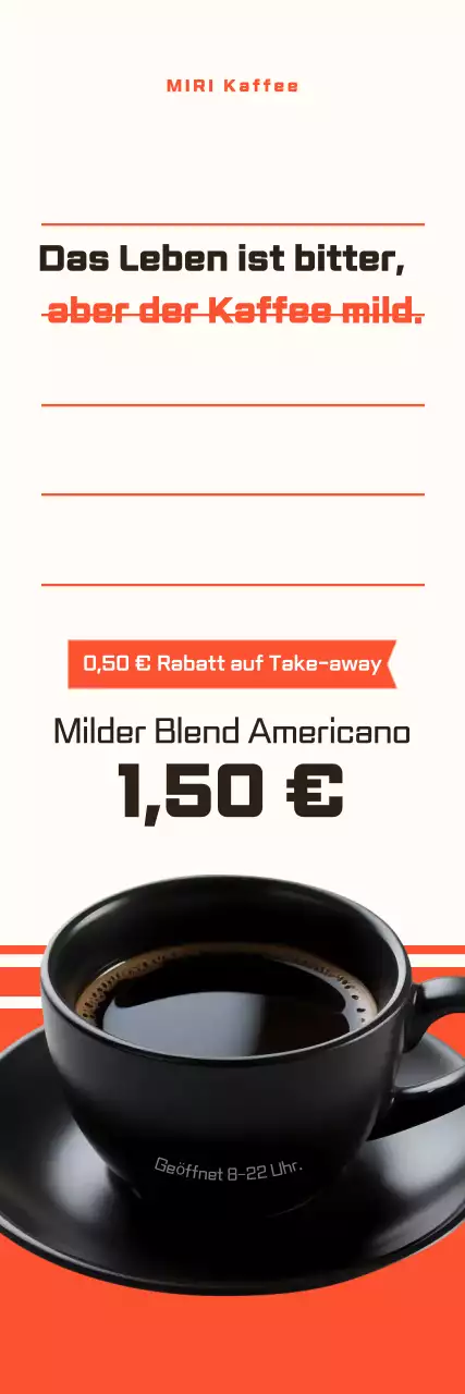 Orange Simple Coffee Menüaktion