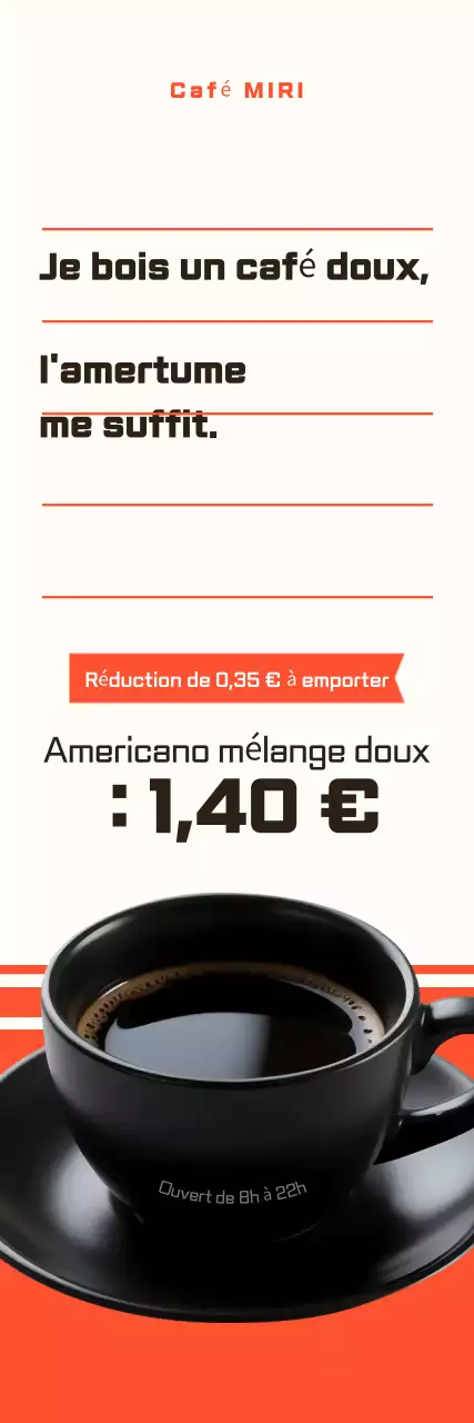 Promotion du menu Orange Simple Coffee